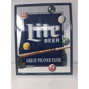 Vintage Miller Light Beer Billiards Mirror